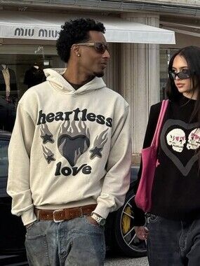 Broken Planet Heartless Love Hoodie Bone White Small